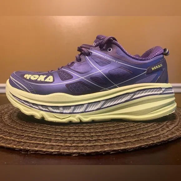 Hoka Stinson 3 Running Purple Green Women’s Shoes Size 8 - Picture 2 of 10